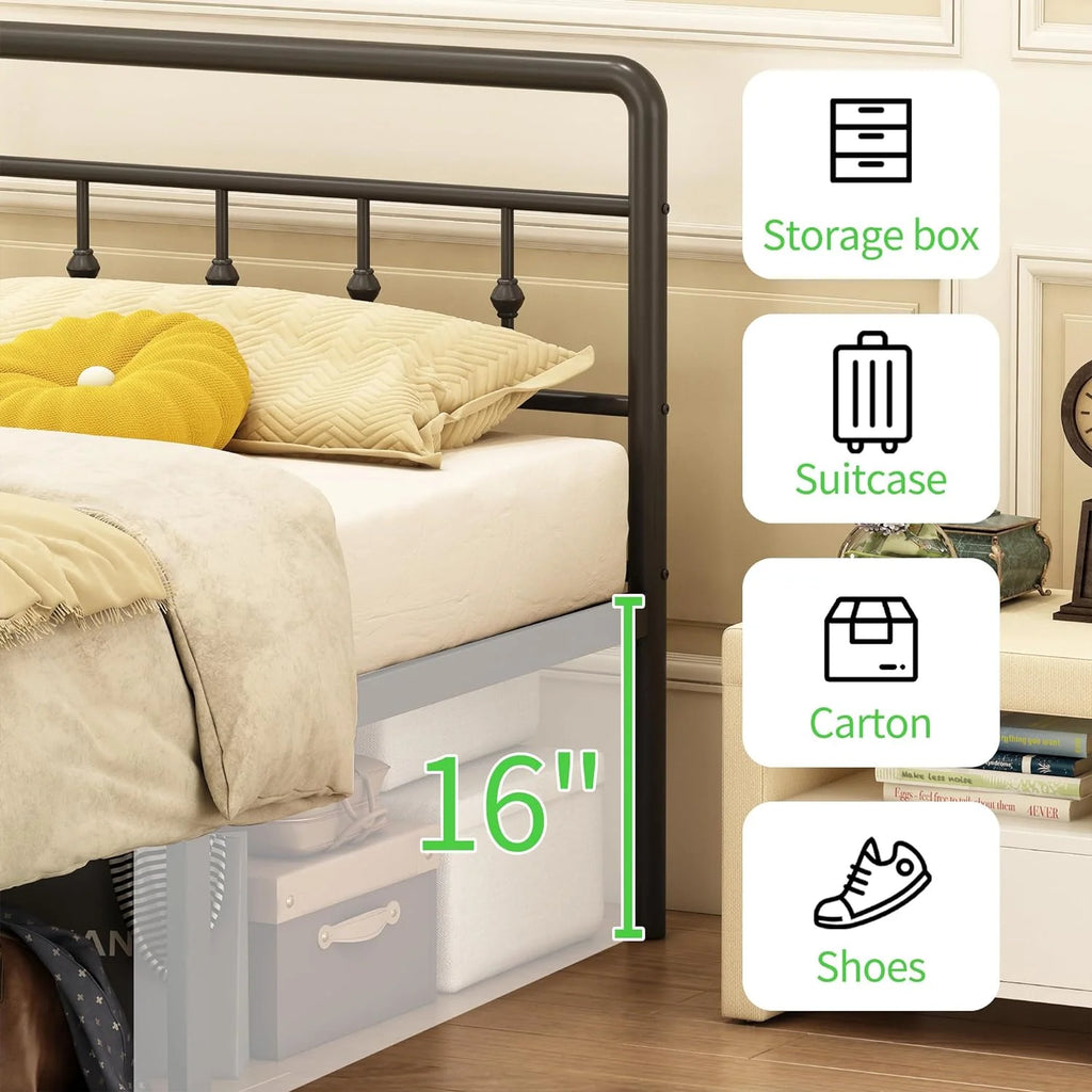16 inch Twin XL Bed Frames with Headboard and Footboard E129