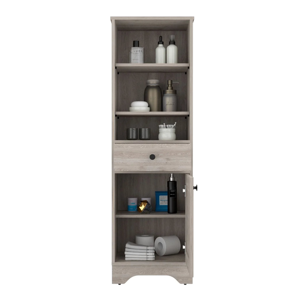 Light Oak & White Single Door Cabinet X6553
