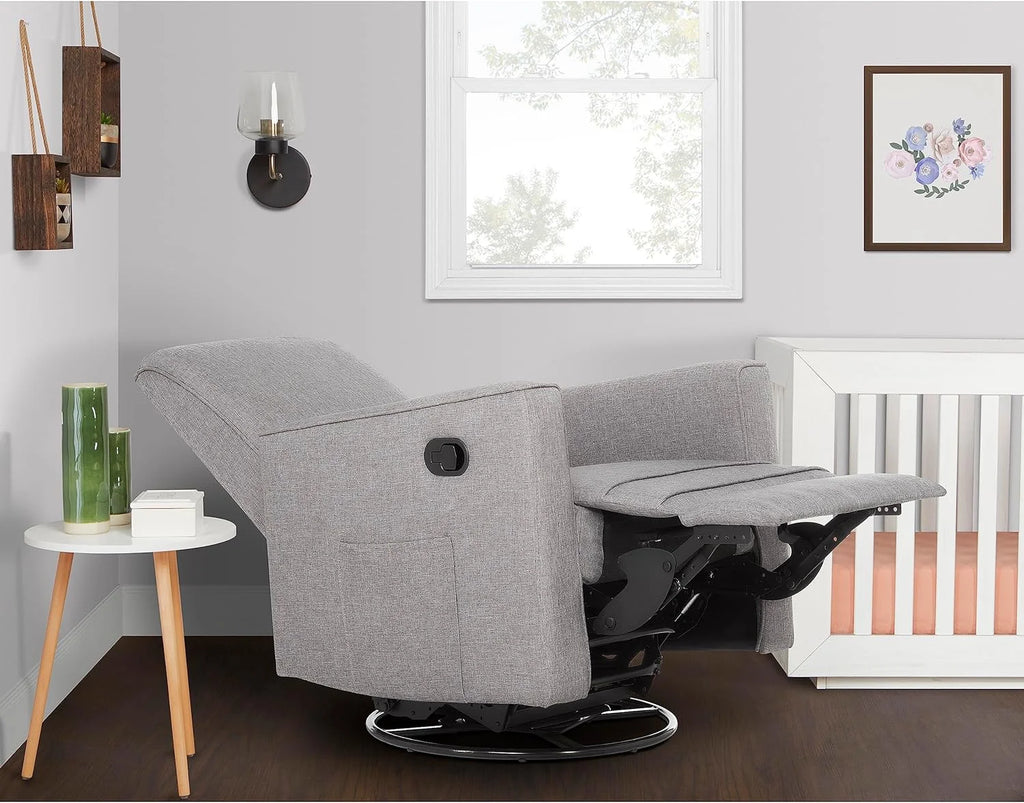 Light Grey Polyester Glider Recliner O210156