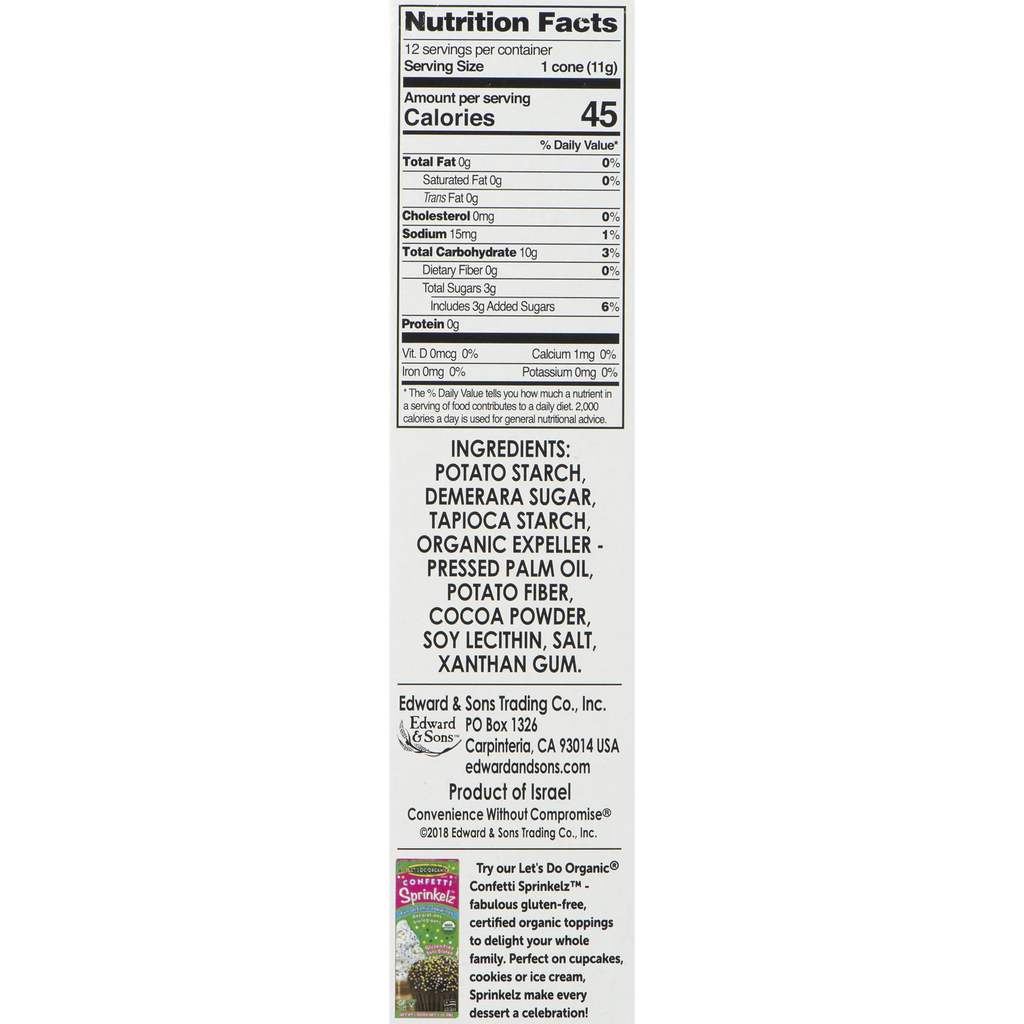 Gluten Free Sugar Cones, 4.6 Oz, 12 Ct S232663