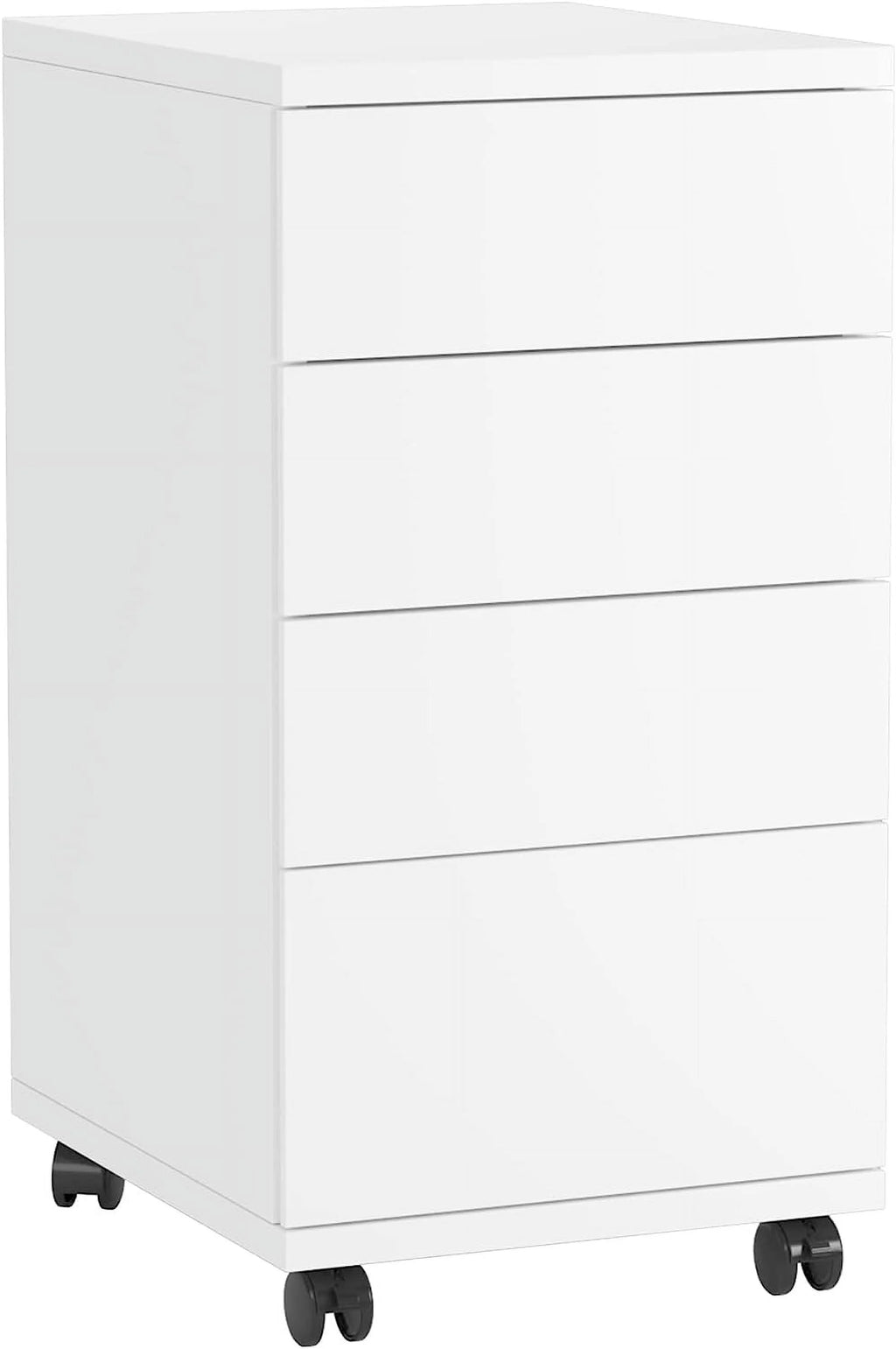 4-Drawer White Mobile File Cabinet J280