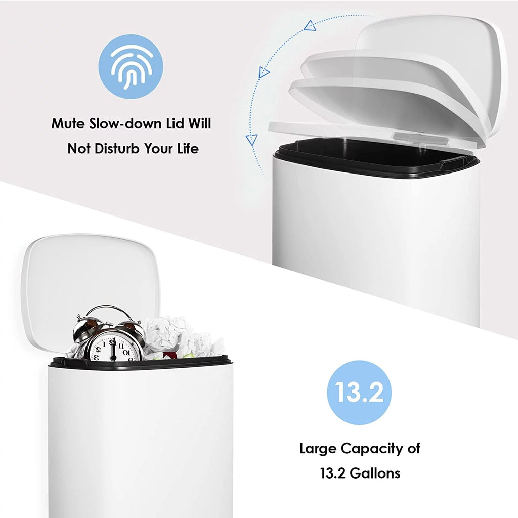 50L 13.2 Gallon Trash Can with Foot Pedal L23488