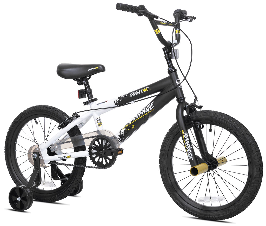 18 in. White and Black Bike M943
