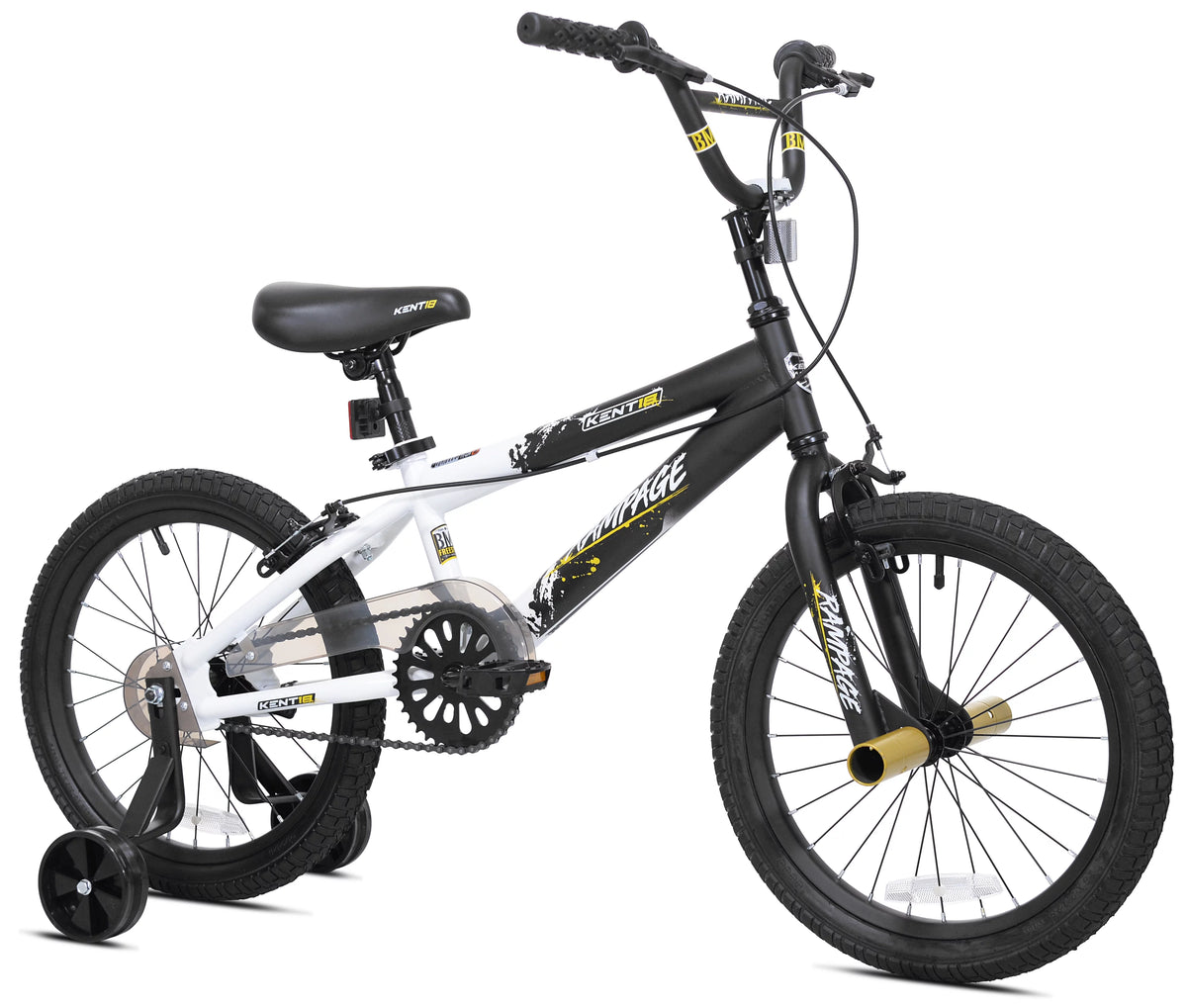 18 in. White and Black Bike M943