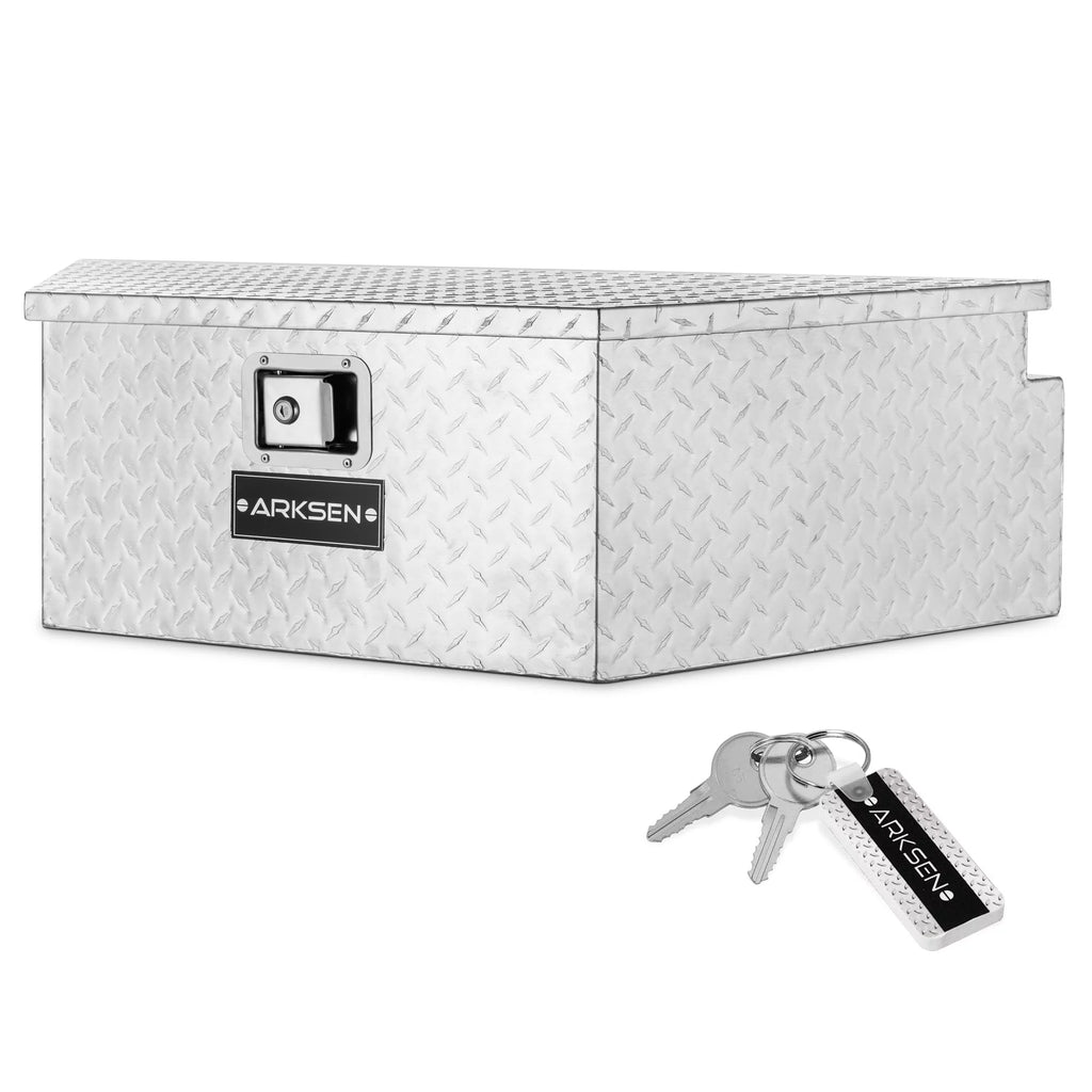 39 Diamond Plate Aluminum Trailer Tongue Box with Lock Key M701301