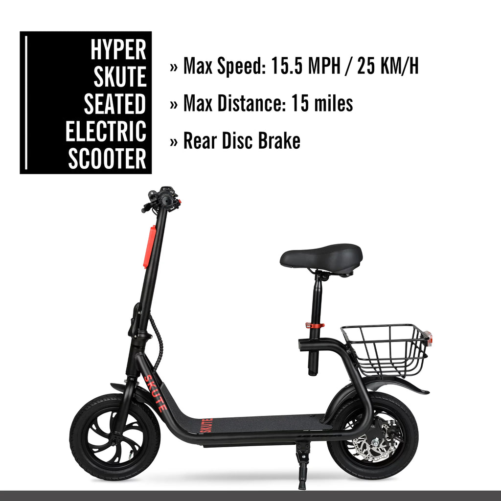 36V 250W Seated Electric Scooter with Basket S153