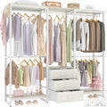 Heavy Duty Wood Clothing Rack with 3 Drawers E469265