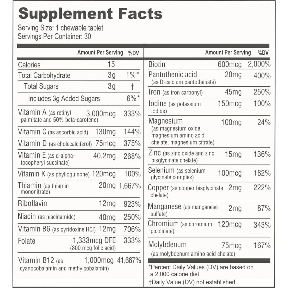 Bariatric Multivitamin Chewable Tablets with Calcium Citrate and D3 J740823