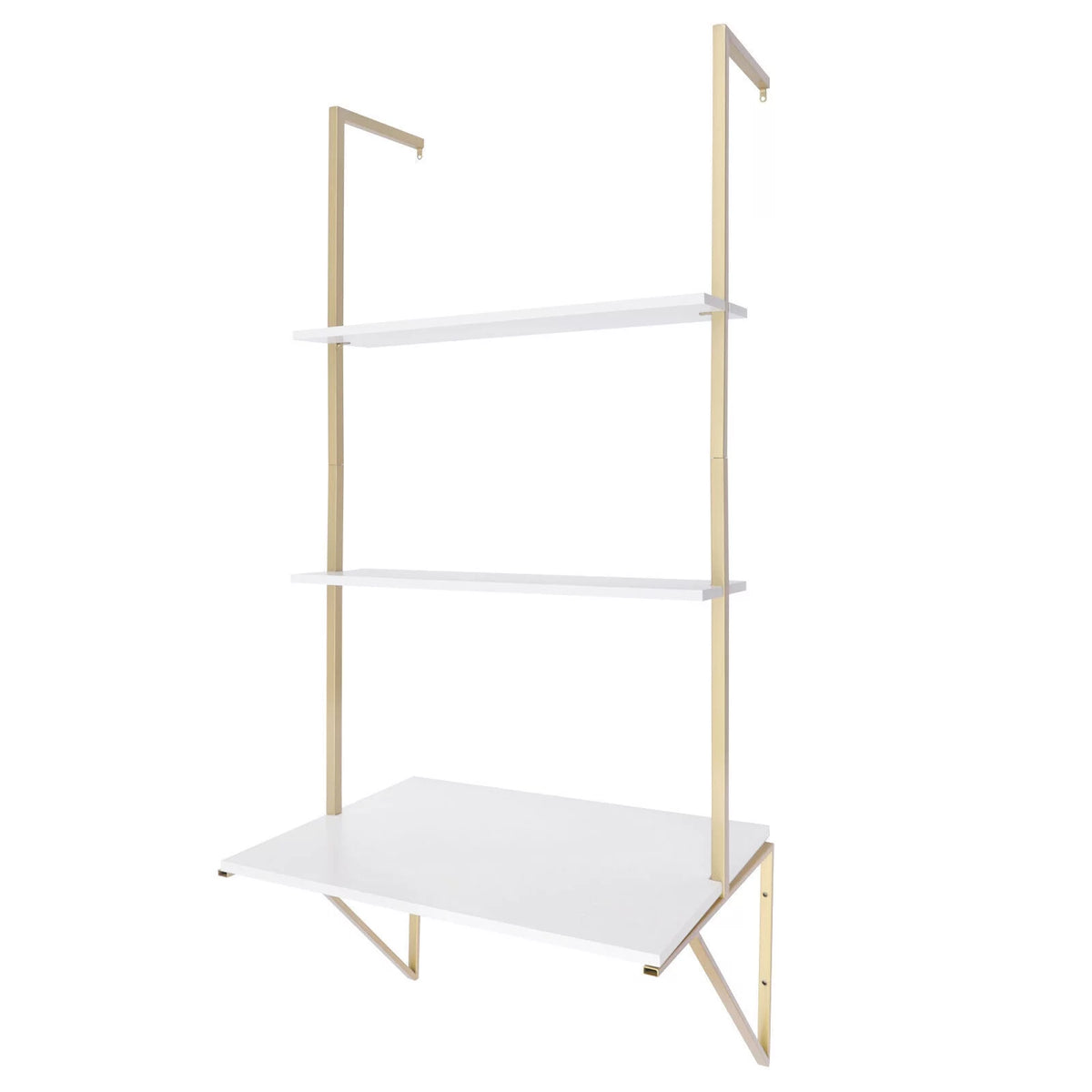 Wall Mount Table with 2 Book Storage Shelf I6655