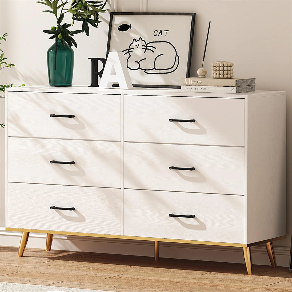 Black 6 Drawer Wood Dresser G286803
