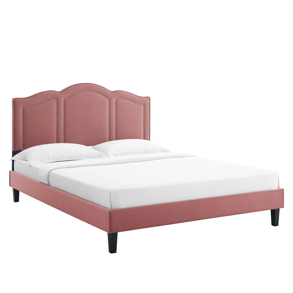 King Platform Bed in Dusty Rose Z1889