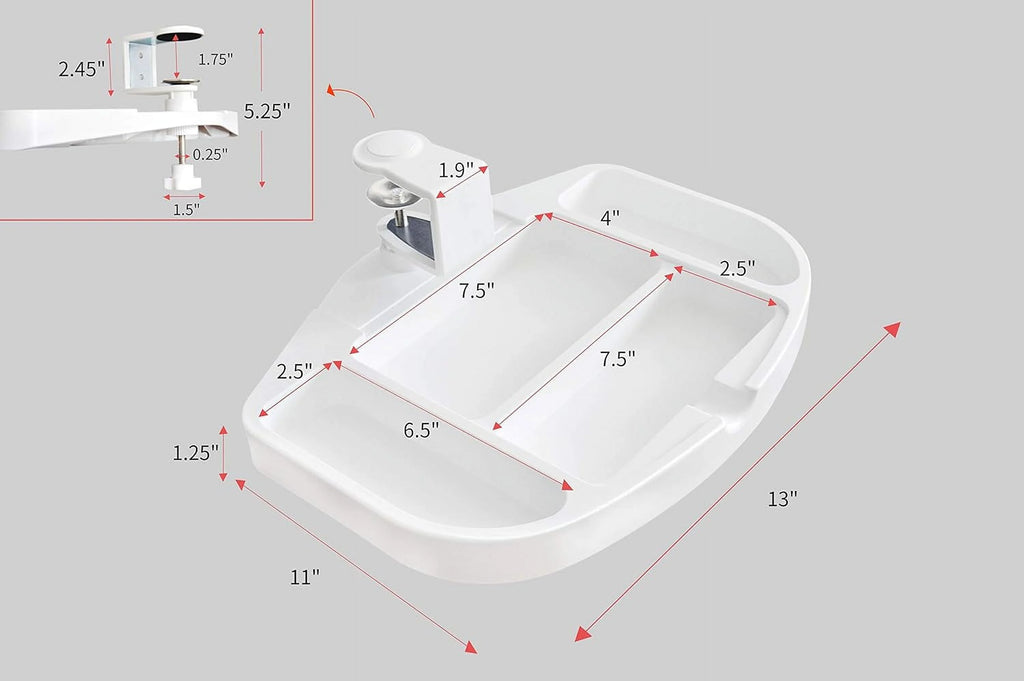 Under Desk 360-Degree Swivel White Drawer O3268
