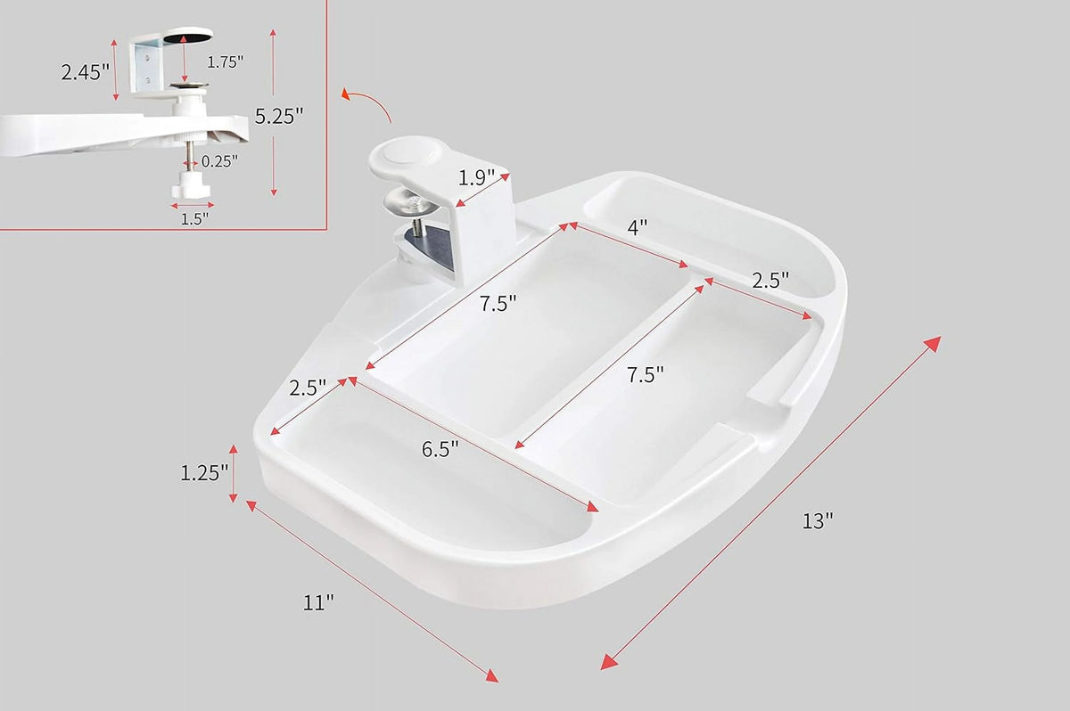 Under Desk 360-Degree Swivel White Drawer O3268