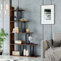 5 Tier Wooden Bookshelf with Metal Frame M33157