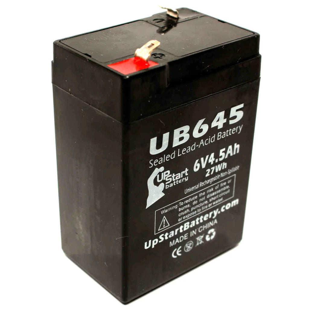 2x Pack 6V 4.5Ah Sealed Lead Acid Battery with F1 to F2 Terminal Adapters J66267