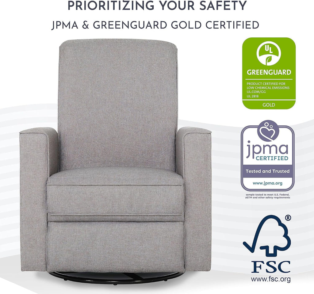 Light Grey Polyester Glider Recliner O210156