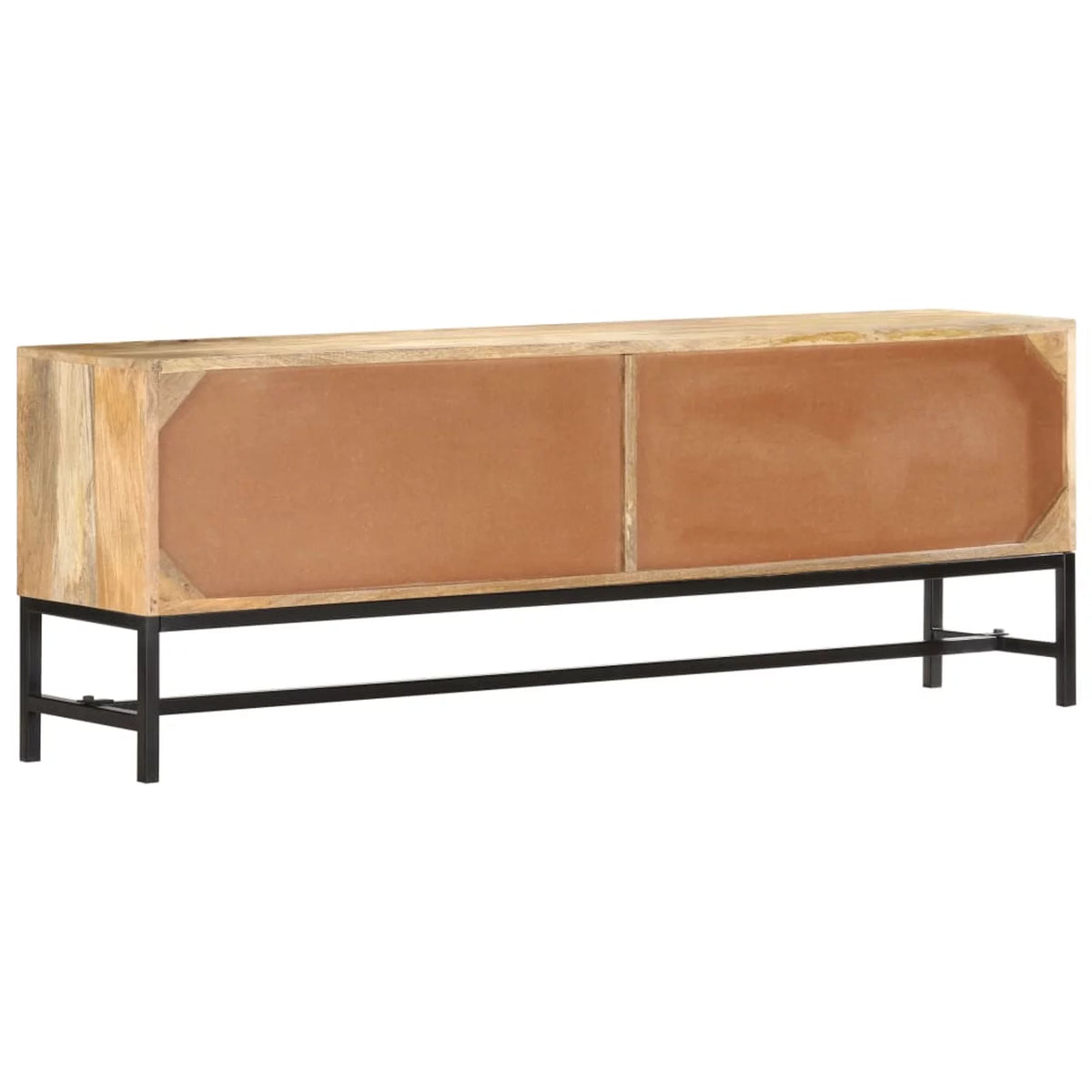 Mango Wood TV Cabinet with 4 Doors Steel Legs Q58784