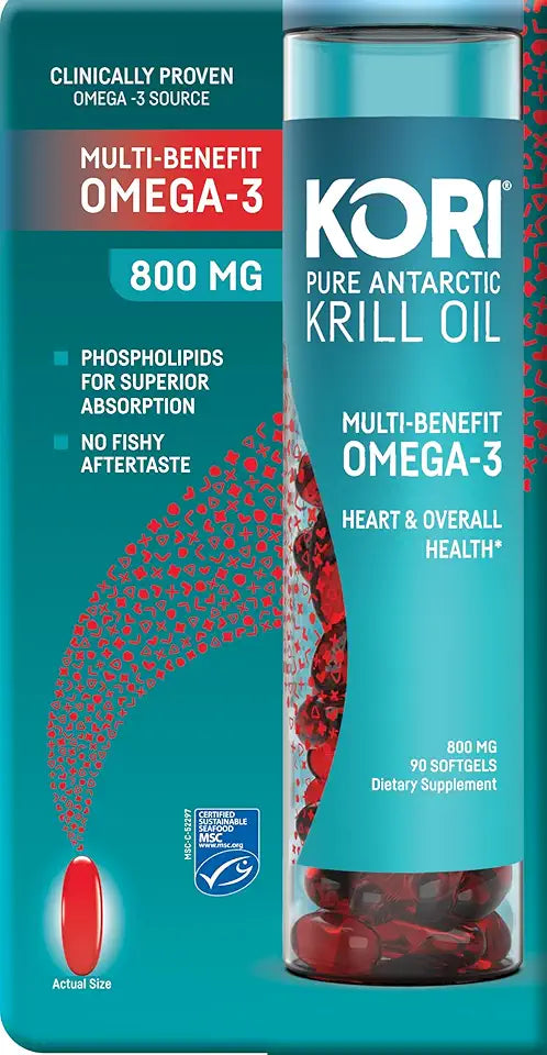 Krill Oil Omega 3 Supplement, EPA & DHA, 800 mg, 90 softgels U715439