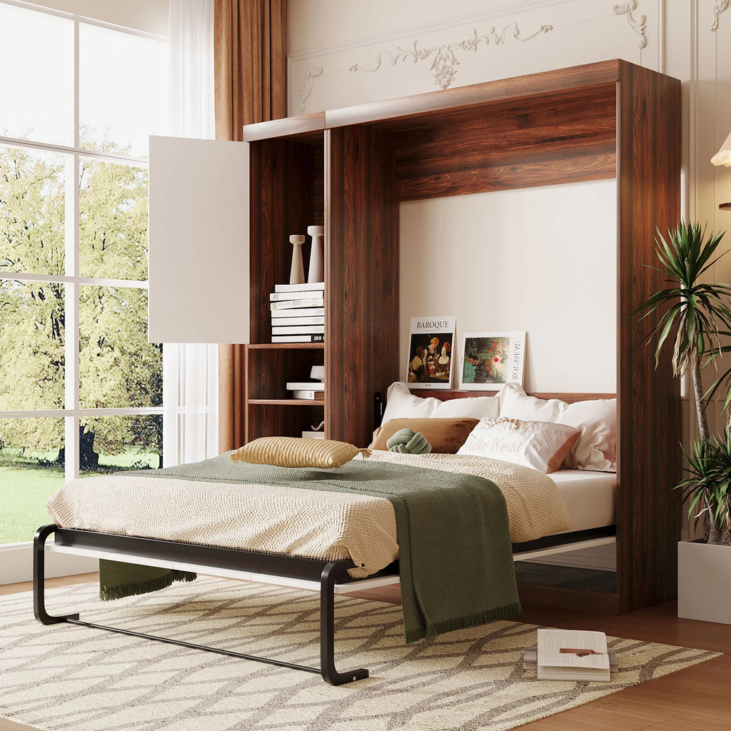 Twin Size Murphy Bed with Cabinet E349