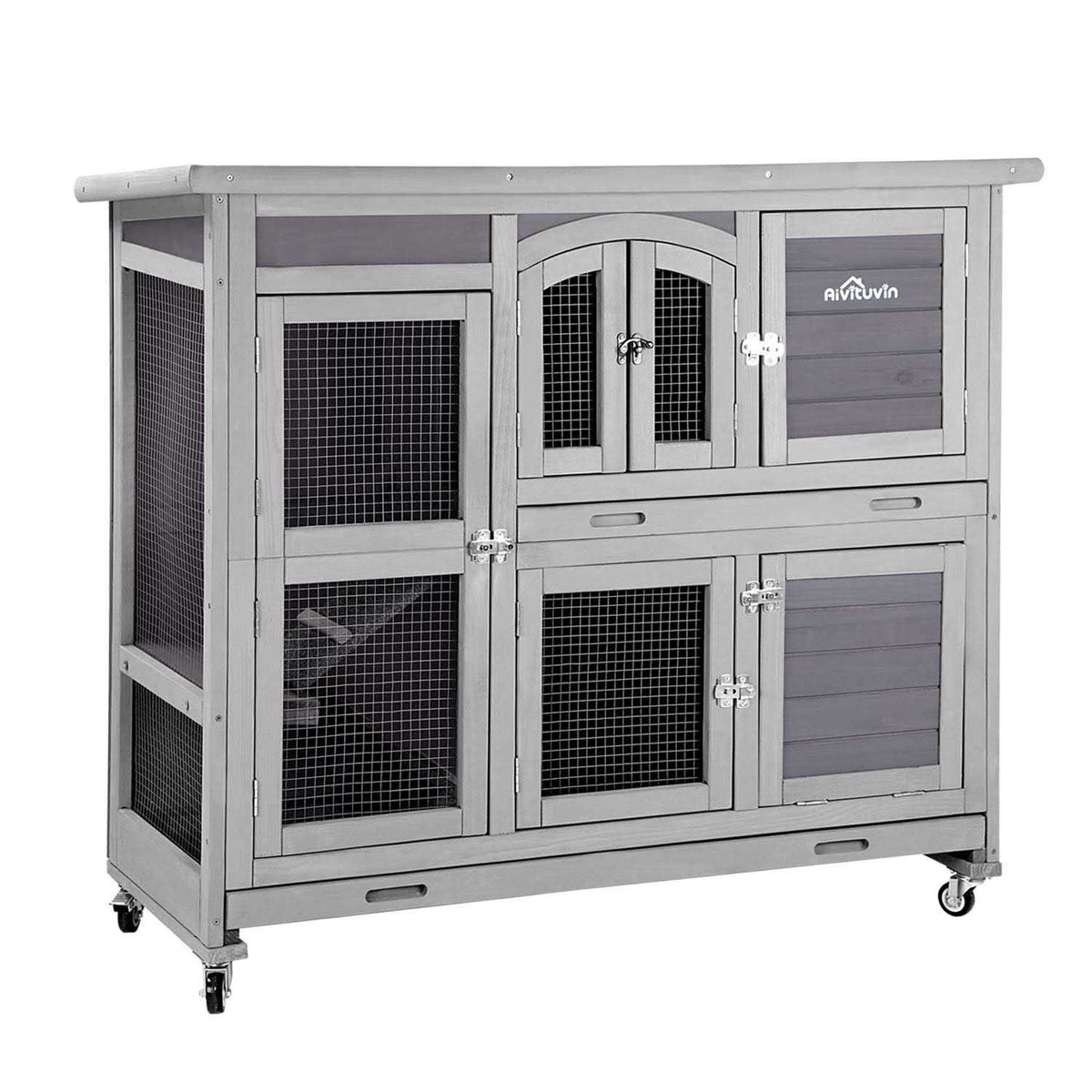 Two Story Rabbit Hutch with Wheels S740712