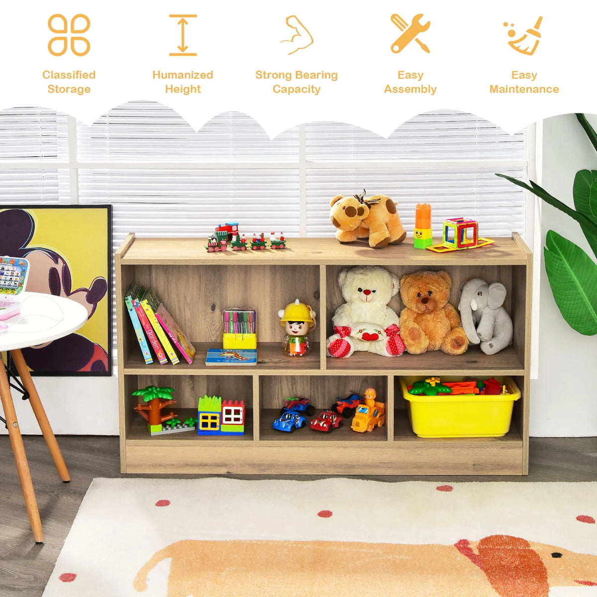 White 5-Cube Wood Bookcase U46862
