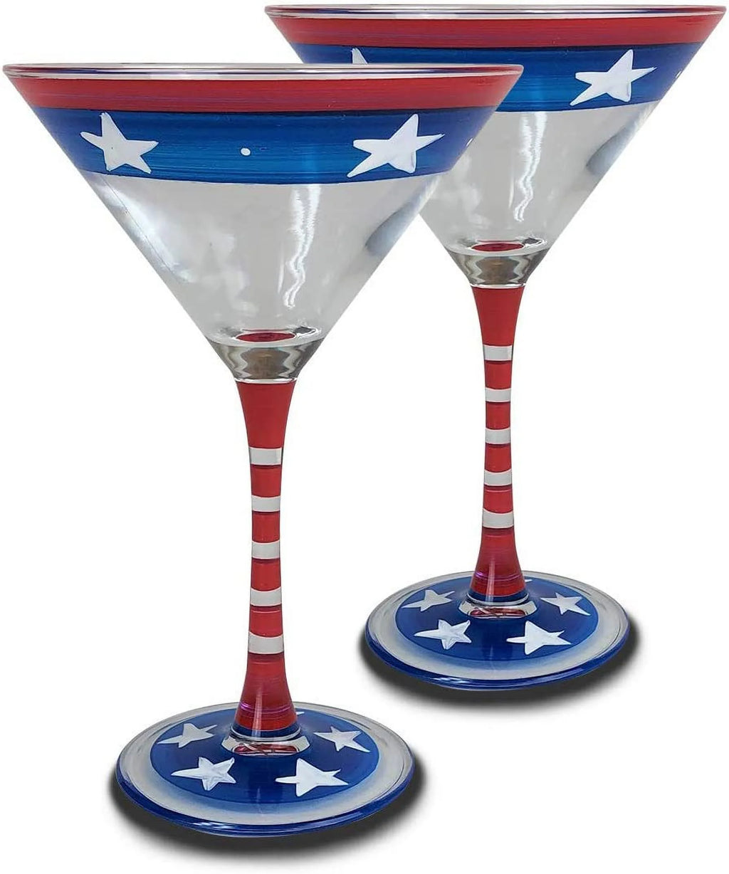 Hand Painted Martini Glasses Set Of 2 E807615
