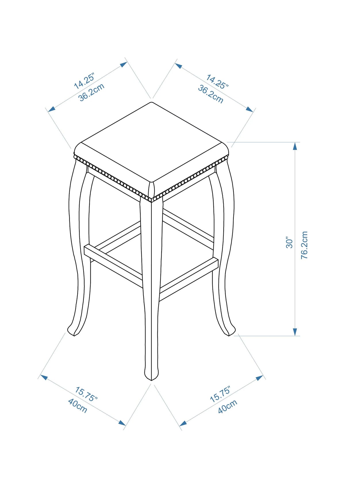 Backless Wood Bar Stool, 30" Seat Height I1996