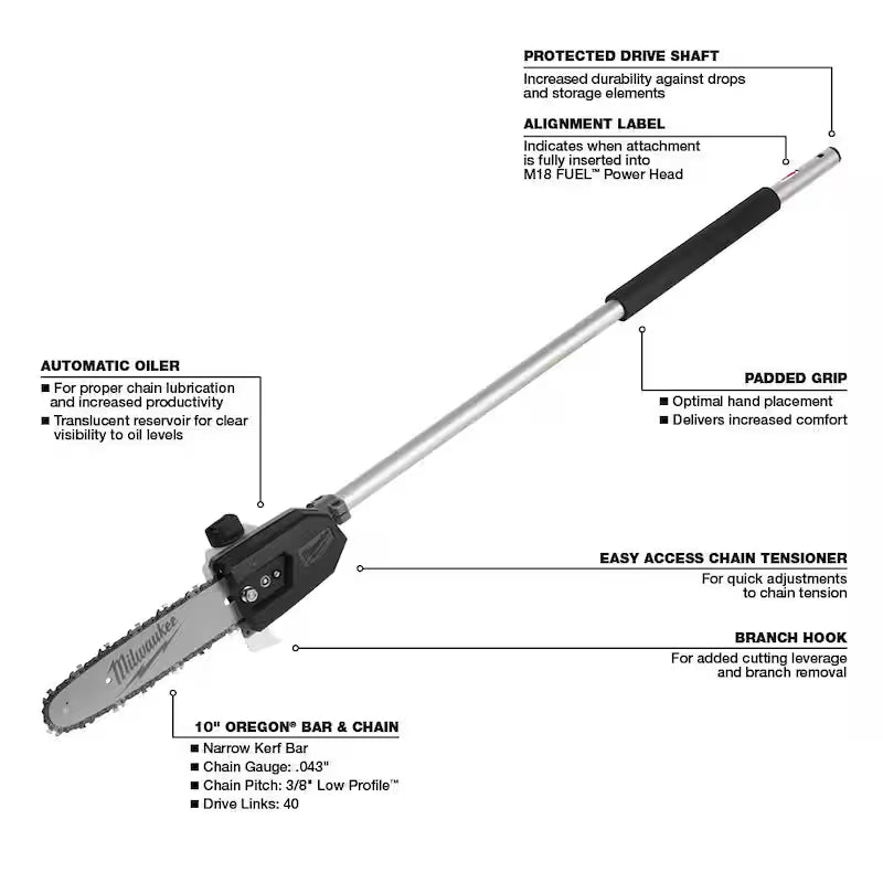 18V Cordless Brushless String Grass Trimmer with Pole Saw, Hedge Trimmer, Edger Attachments G312