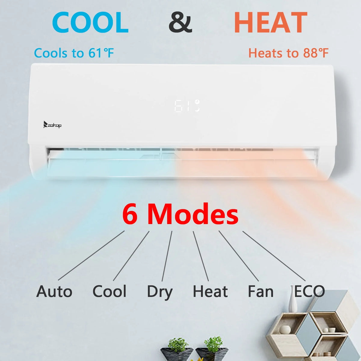 9000 BTU 19 Seer Mini Split Air Conditioner & Heater A496774