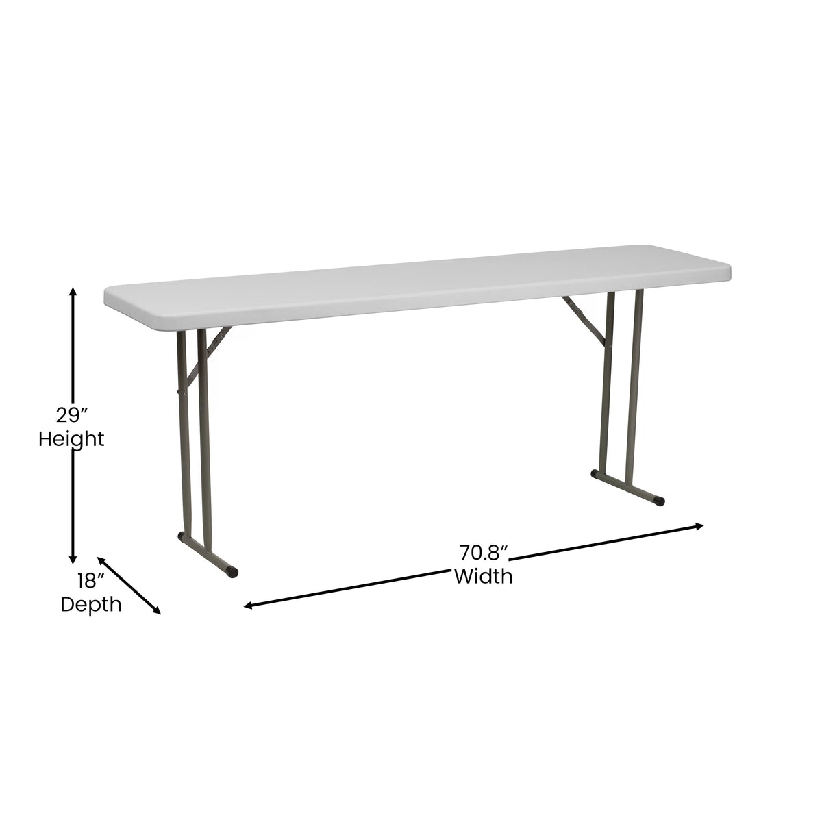 6-Foot Granite White Plastic Folding Training Table D2644