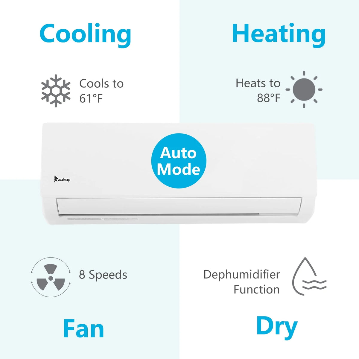 9000 BTU 19 Seer Mini Split Air Conditioner & Heater A496774