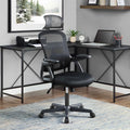 Ergonomic Office Chair with Adjustable Headrest, Black Fabric K71978