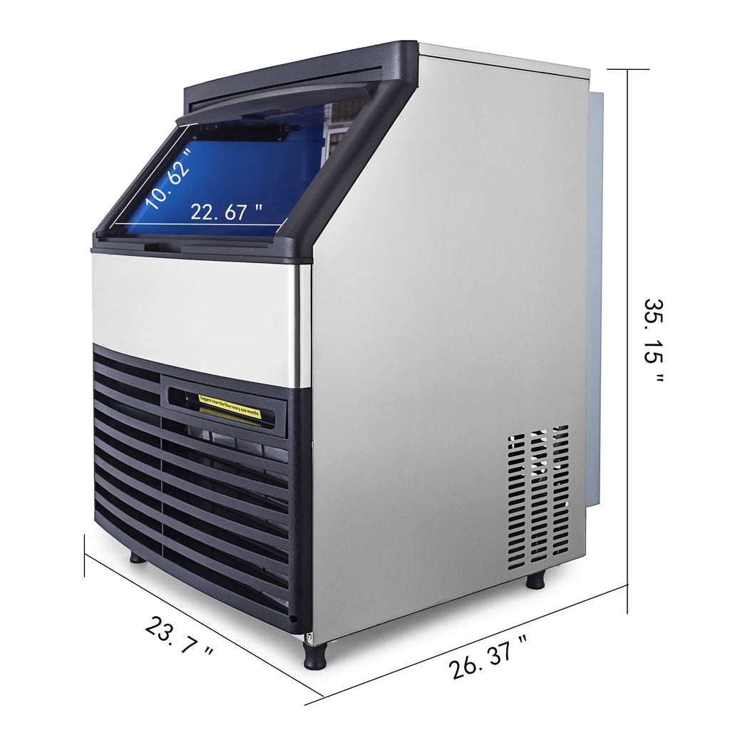 110V Commercial Ice Maker 440lbs/24H Stainless Steel C8449