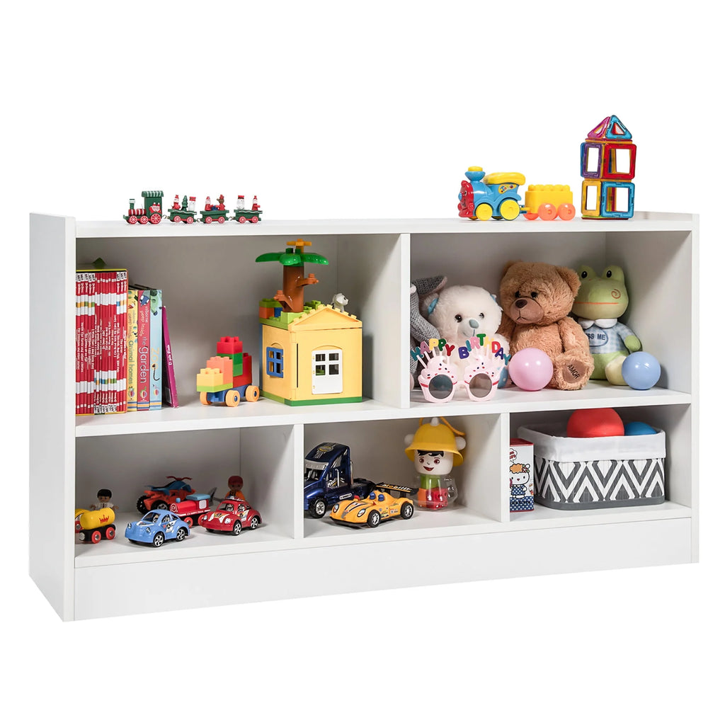 White 5-Cube Wood Bookcase U46862