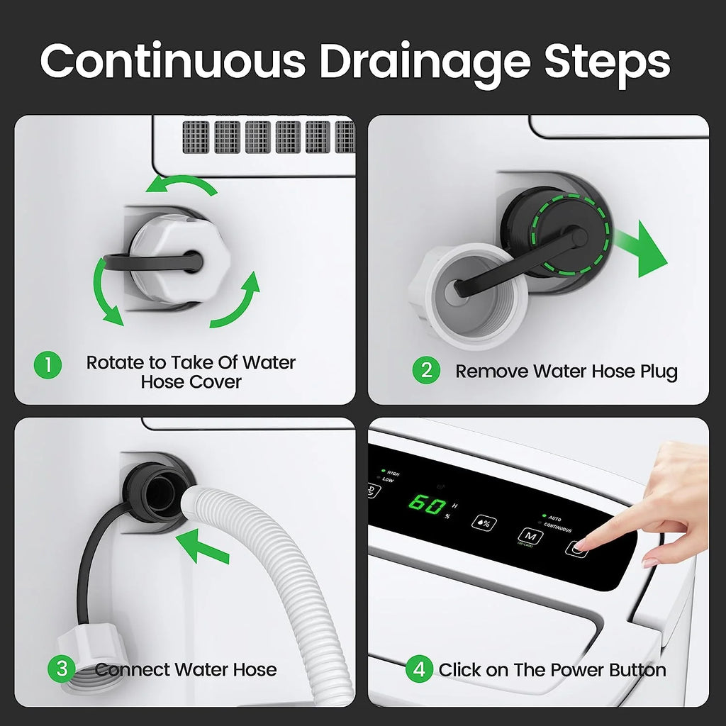 80 Pints Energy Star Home Dehumidifier with Drain Hose O563901
