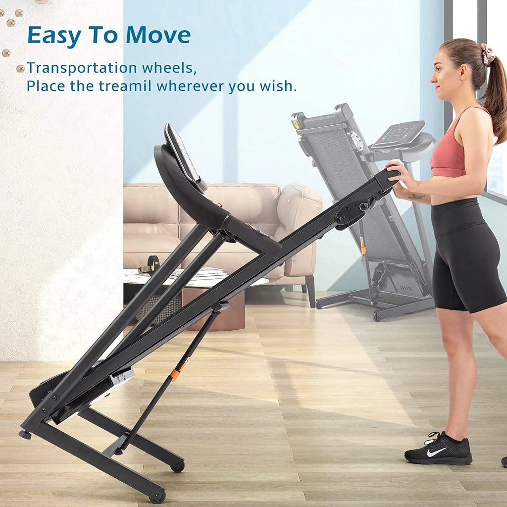 3.5HP Folding Electric Treadmill with Incline, Black W134