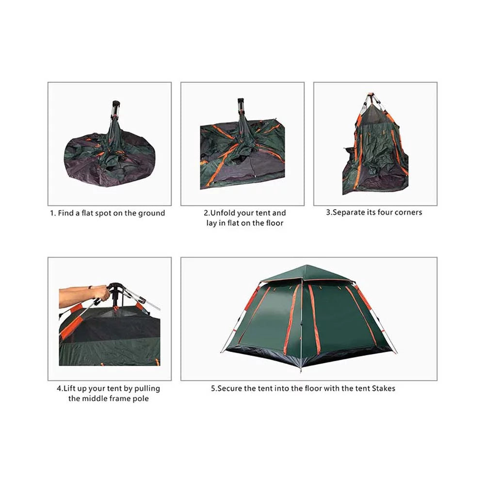 Waterproof Windproof Dome Camping Tent 5 People Q3798
