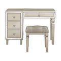 47 Inch Vanity Desk Set with Stool Mirror and Drawers P117