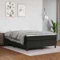 Box Spring Bed with Black Faux Leather I336