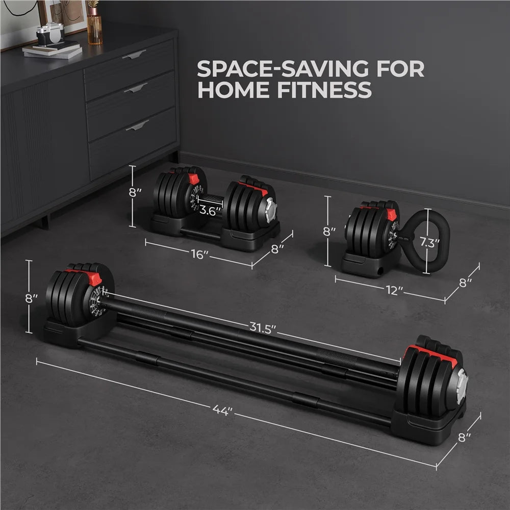 Black 3-In-1 Dumbbell Weight Set with Anti-Slip Handle Y820081