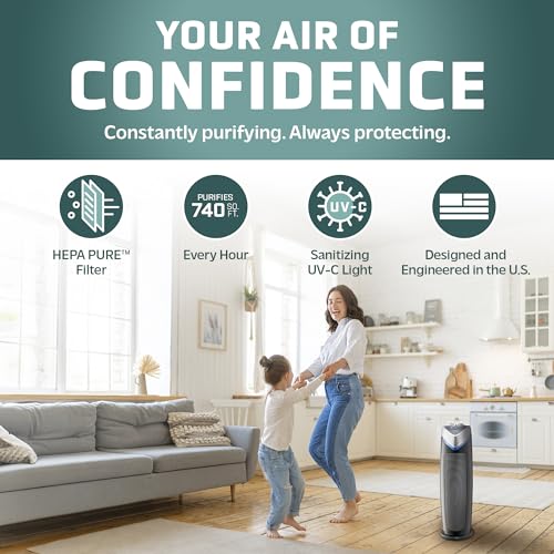 4-In-1 HEPA Air Purifier 22" Tower Gray C43695