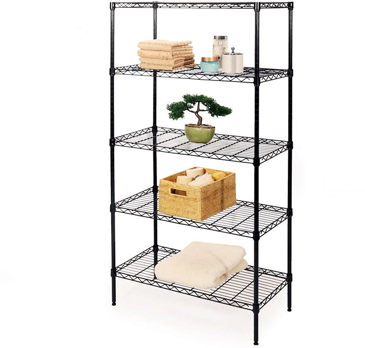 4 Layer Wire Shelving Rack Metal Shelf Adjustable Unit K7937