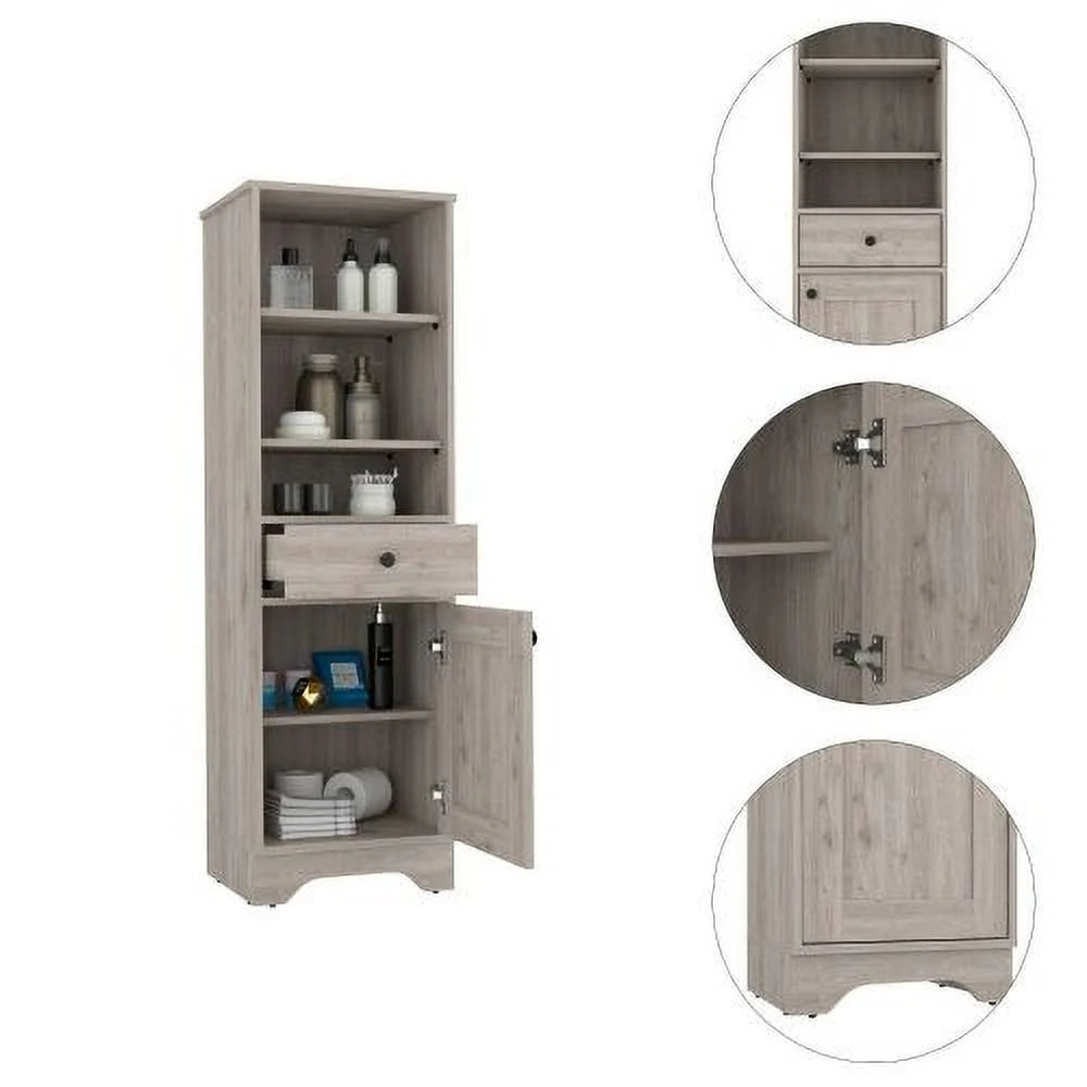 Light Oak & White Single Door Cabinet X6553