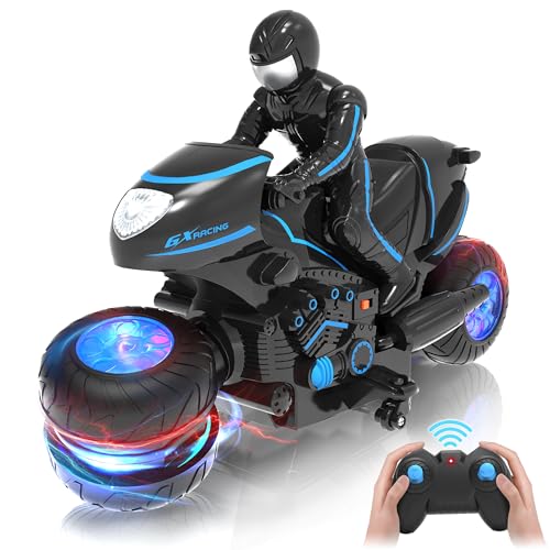Remote Control Motorcycle with RGB Wheels Lights E628099