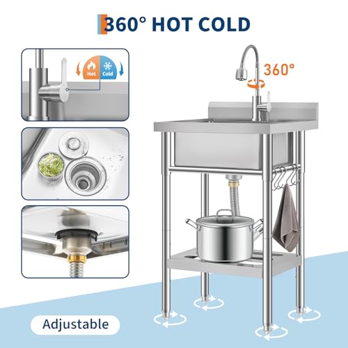 Stainless Steel Utility Sink with Faucet Y9867