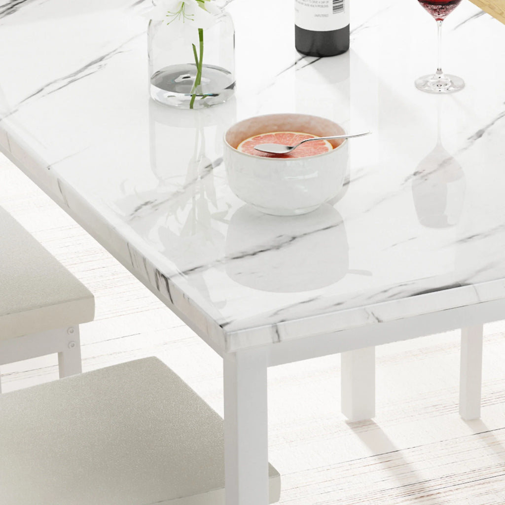 5 Piece White Dining Table and Chairs Set C3819