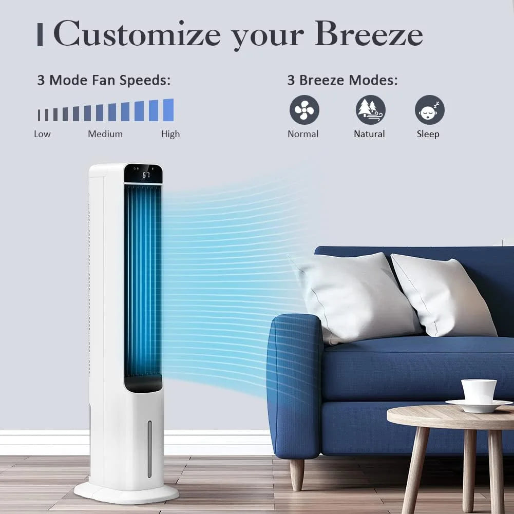 White 3-in-1 Evaporative Air Cooler Portable Tower Cooling Fan W481