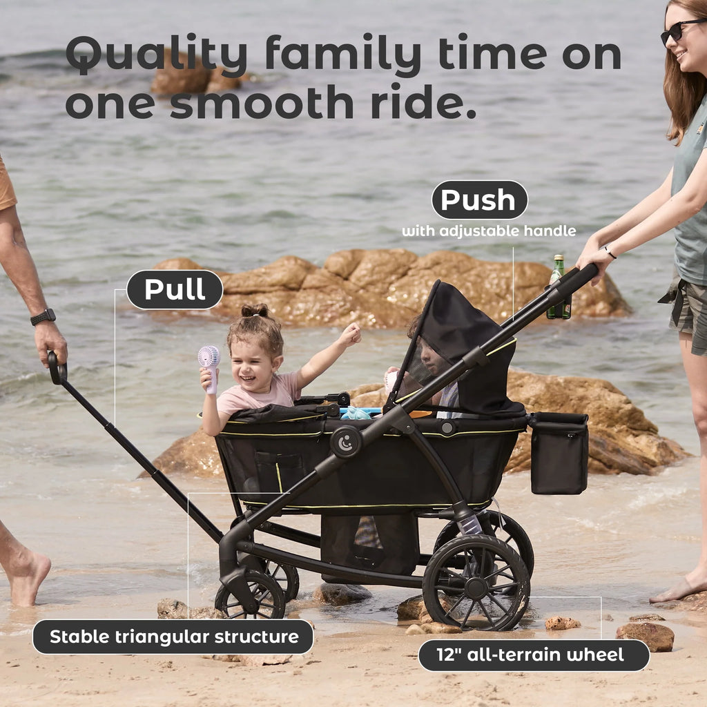 2-Seat Wagon Stroller with Adjustable Canopy N21719