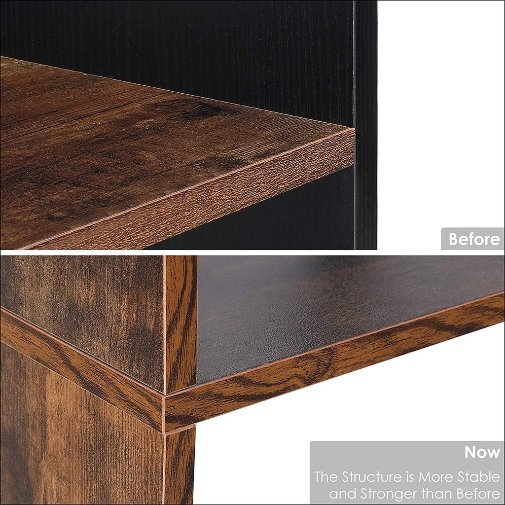 5 Tier Wooden Bookshelf with Metal Frame M33157