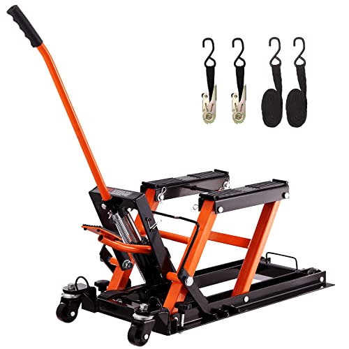 1500 LBS Hydraulic Motorcycle Lift Jack with 4 Wheels H43713